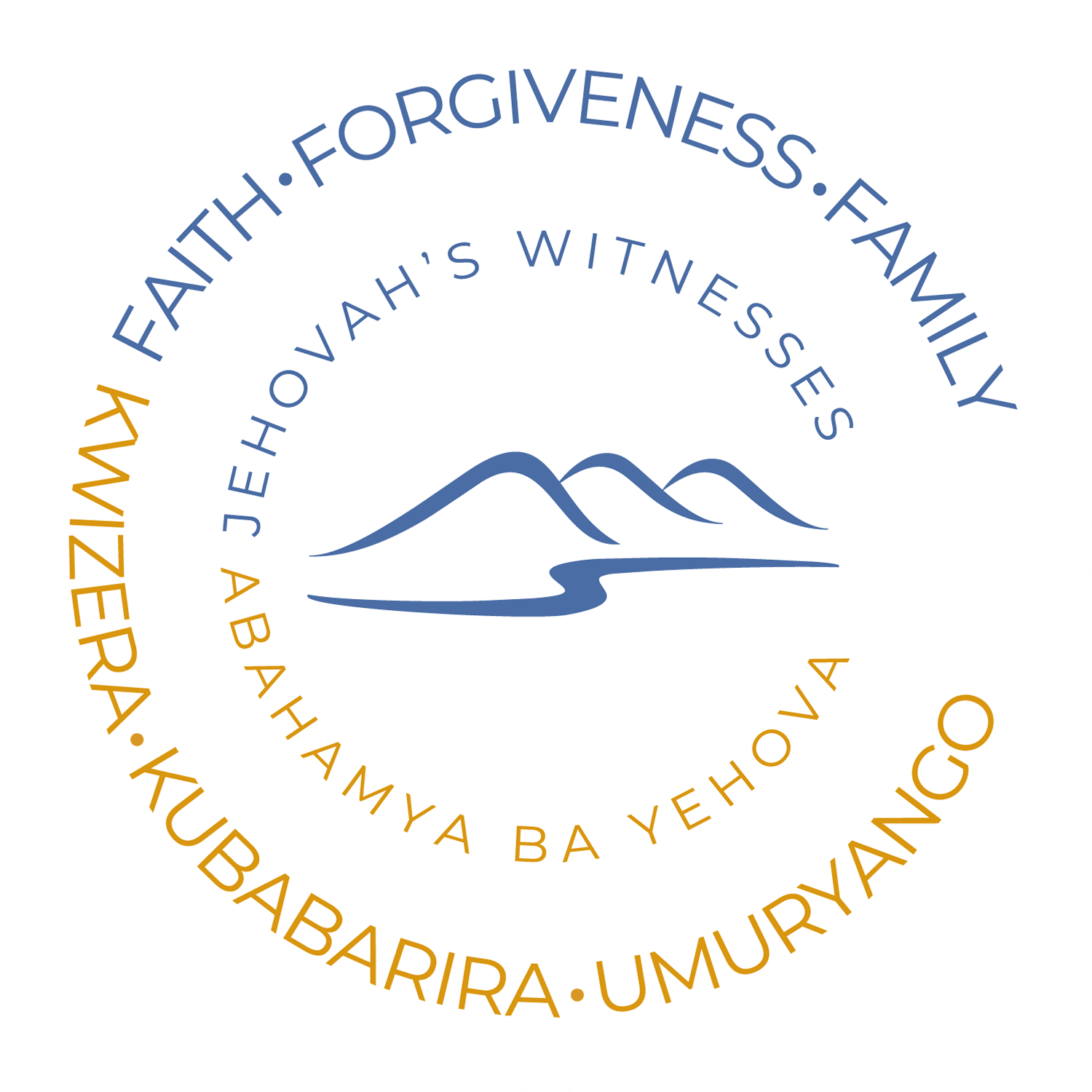 Logo text: Faith Forgiveness Family - Jehovah's Witnesses; Kwizera Kubabarira Umuryango - Abahamya ba Yehova